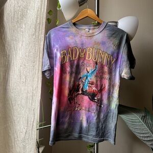 Bad bunny tie-dye concert tee